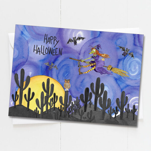 Big Moon Desert  | Halloween Card | Zinnia Sky Studio