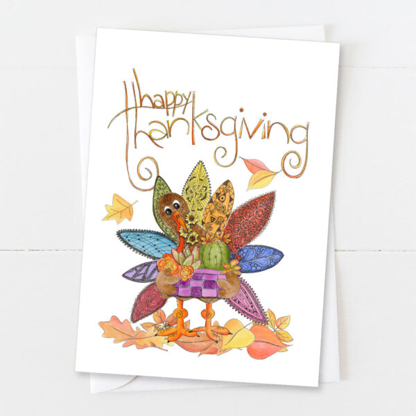 Thanksgiving Turkey Succulents | Thanksgiving Card | Zinnia Sky Studio