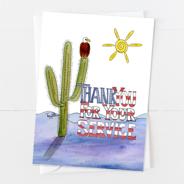 Cactus Eagle Mountain | Veteran Card | Zinnia Sky Studio