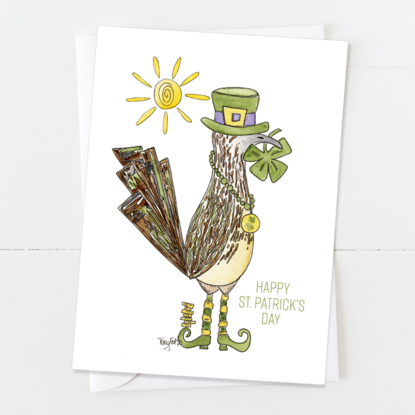 Road Runner Bird Leprechaun | St Patrick's Day Card | Zinnia Sky Studio
