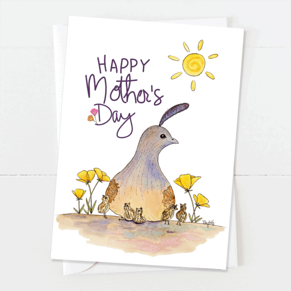 Desert Quail Babies | Mother's Day Card | Zinnia Sky Studio