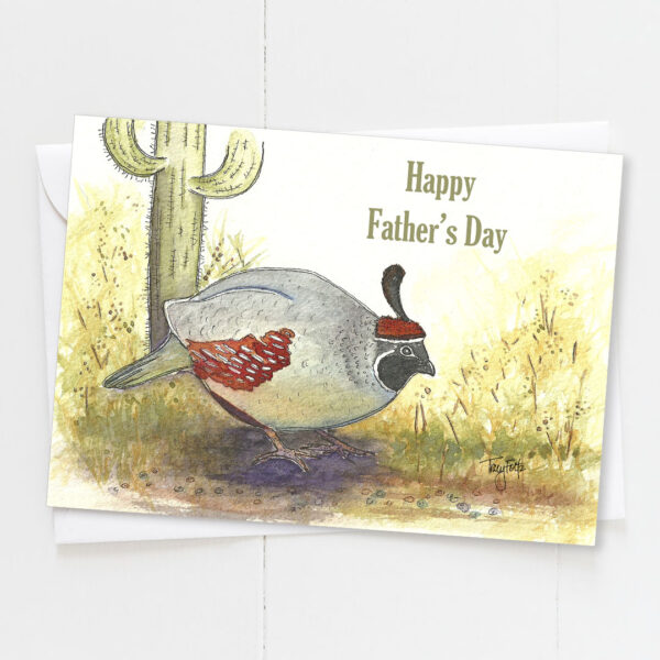 Retro Desert Quail | Father's Day Card | Zinnia Sky Studio