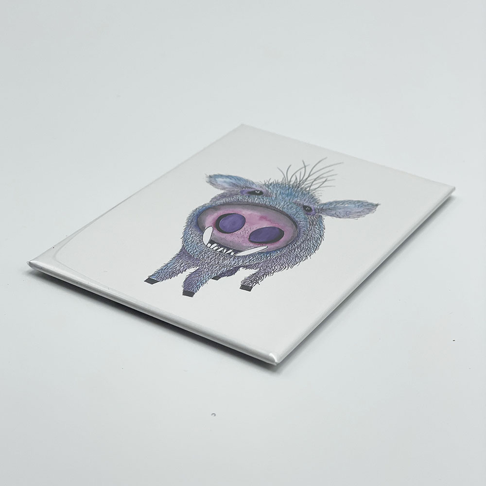 Javelina Blue Rectangle | Hard Magnet โ additional view | Zinnia Sky Studio