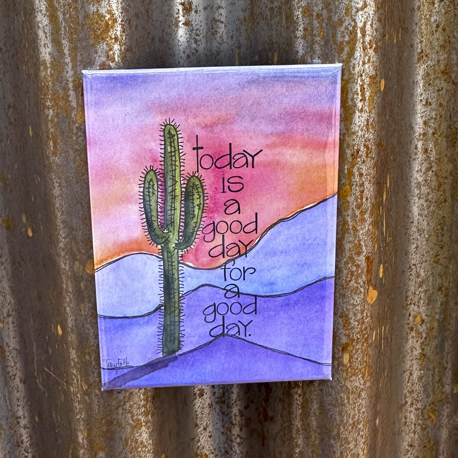 Good Day Colorful Mountains | Hard Magnet | Zinnia Sky Studio