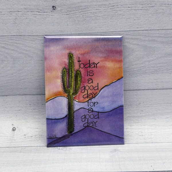 Good Day Colorful Mountains | Hard Magnet — additional view | Zinnia Sky Studio