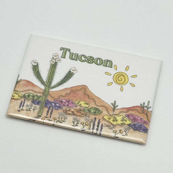 Tucson Mountain Flowers Hard Magnet — additional view | Zinnia Sky Studio