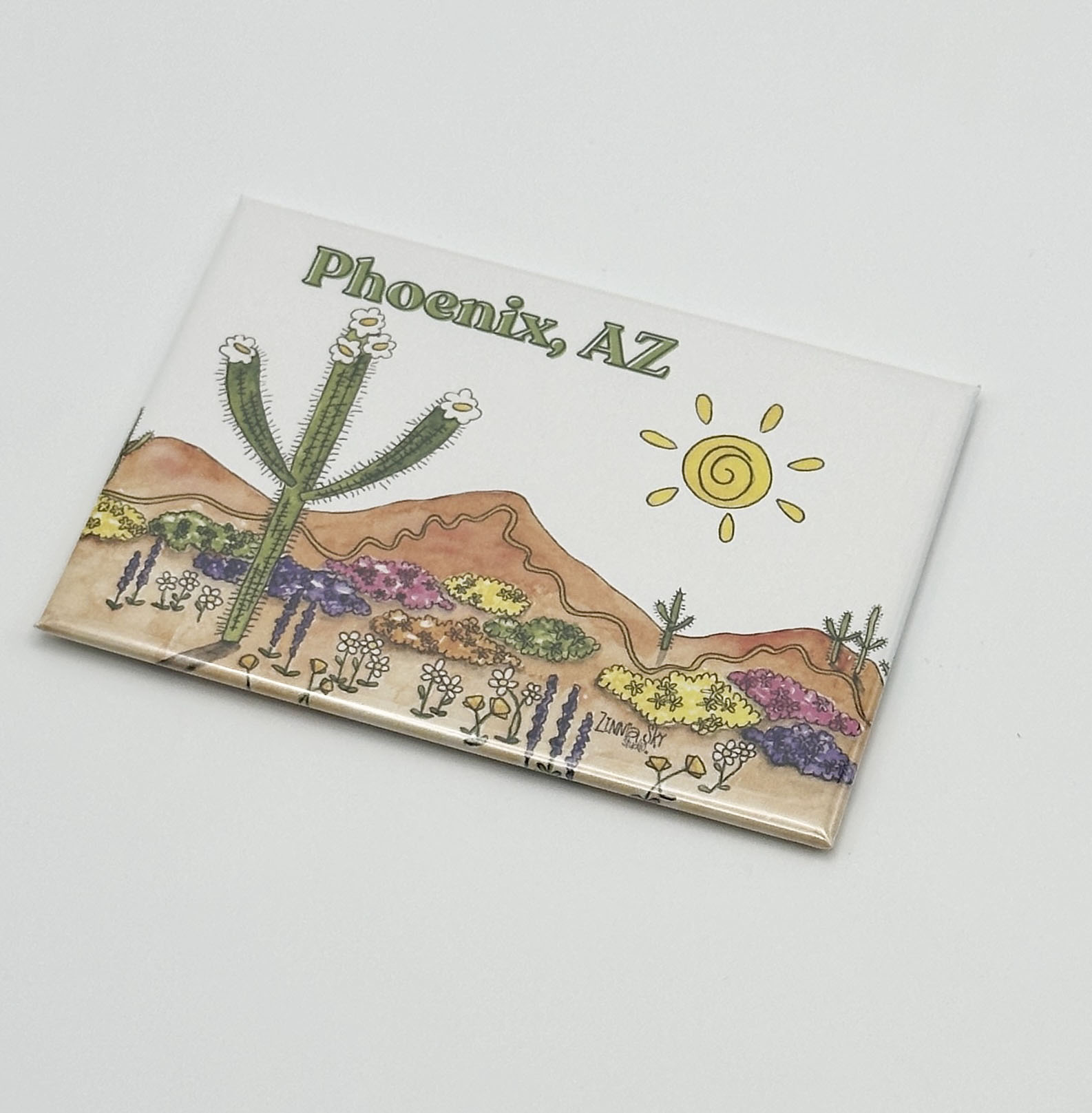 Phoenix Mountain Flowers Hard Magnet โ additional view | Zinnia Sky Studio