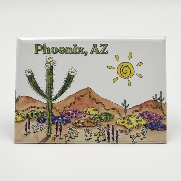 Phoenix Mountain Flowers Hard Magnet | Zinnia Sky Studio