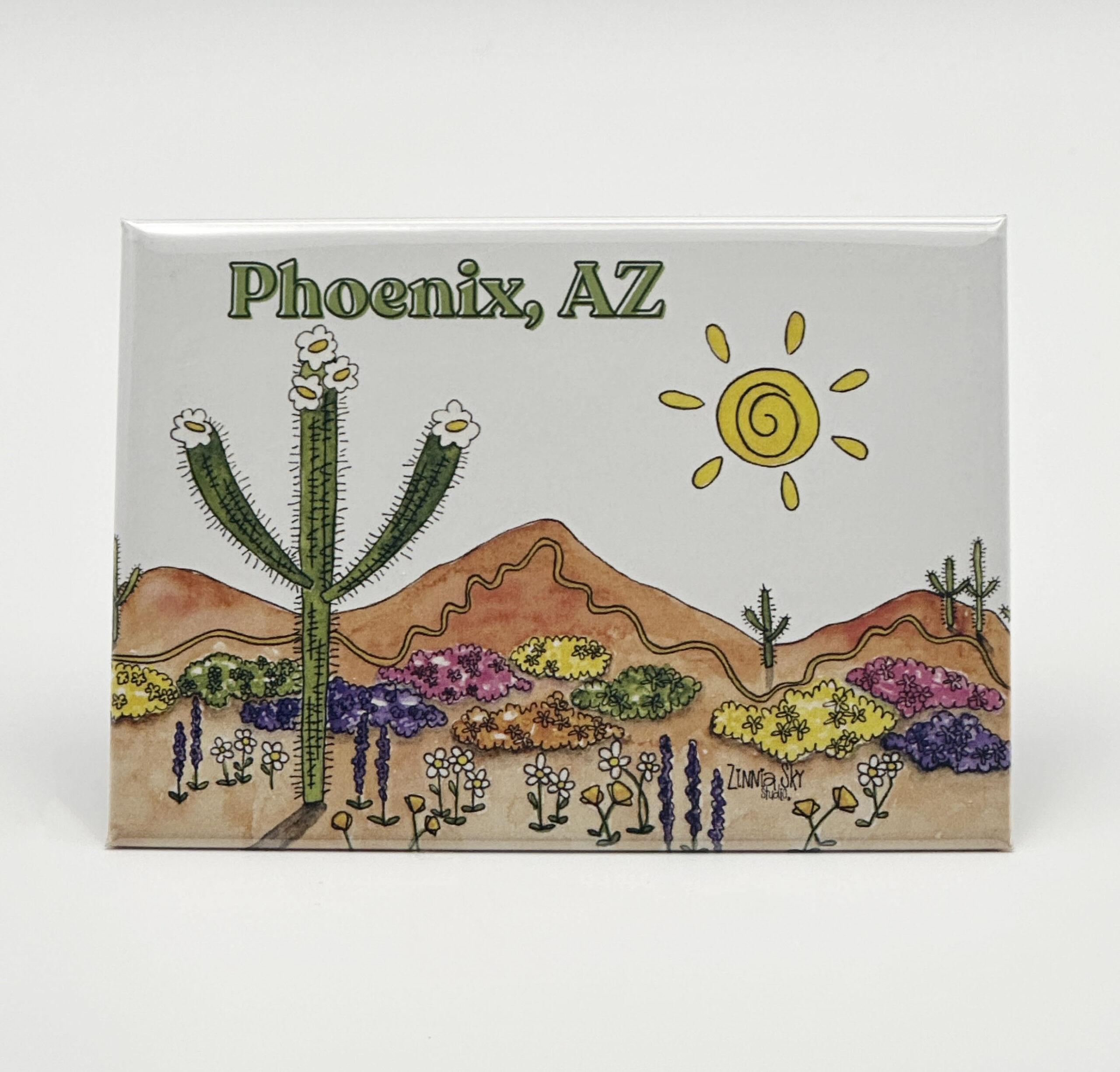 Phoenix Mountain Flowers Hard Magnet | Zinnia Sky Studio