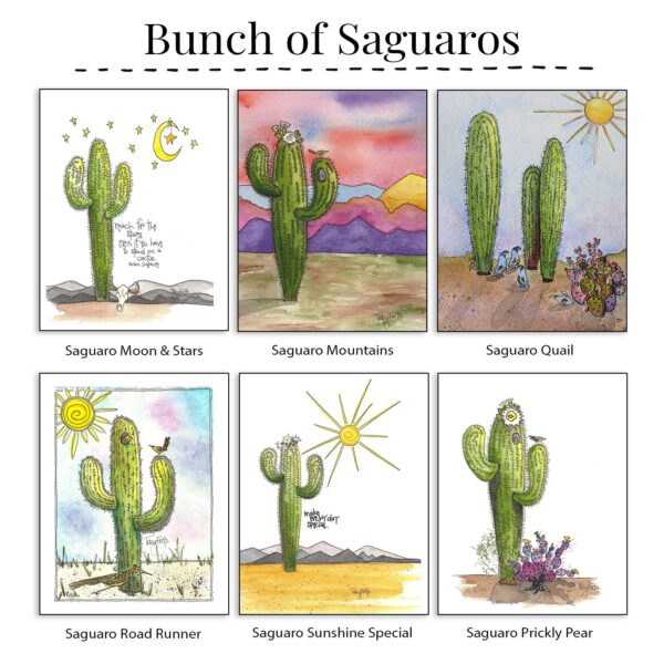 Bunch of Saguaros  | Note Card Set | Zinnia Sky Studio