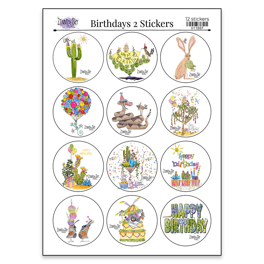 Stickers Birthdays 2 Sheet 12 | Zinnia Sky Studio