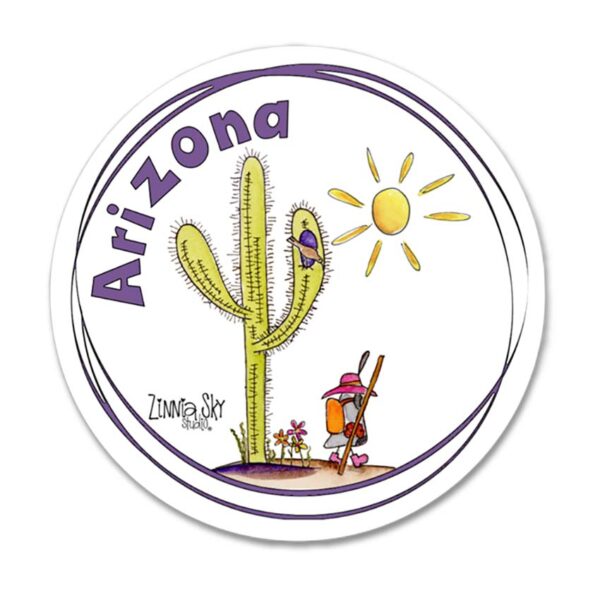 Quail Bird Hiker Arizona | Vinyl Sticker | Zinnia Sky Studio