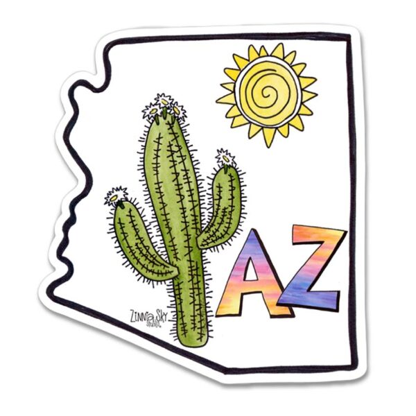Arizona Saguaro Sun | Vinyl Sticker | Zinnia Sky Studio