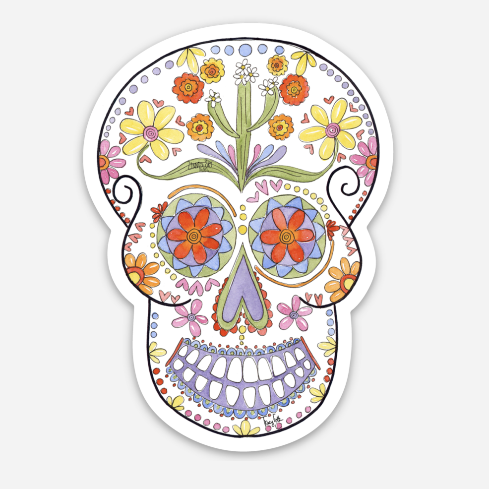 Sugar Skull | Vinyl Sticker | Zinnia Sky Studio