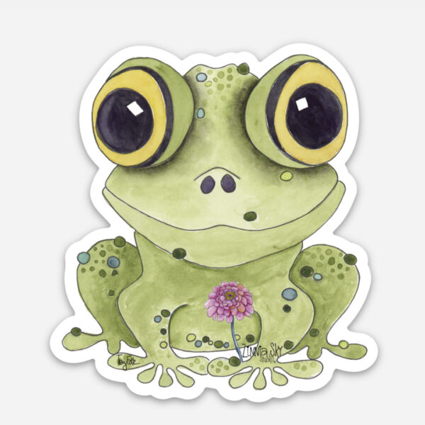 Funny Toad Lily Vinyl Sticker | Zinnia Sky Studio