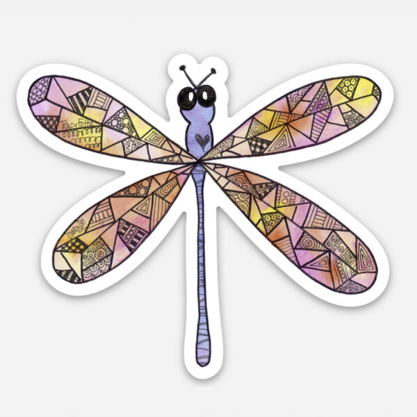 Colorful Dragonfly Vinyl Sticker | Zinnia Sky Studio