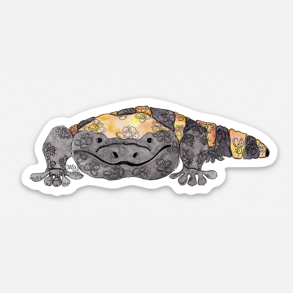 Gila Monster Orange Vinyl Sticker | Zinnia Sky Studio