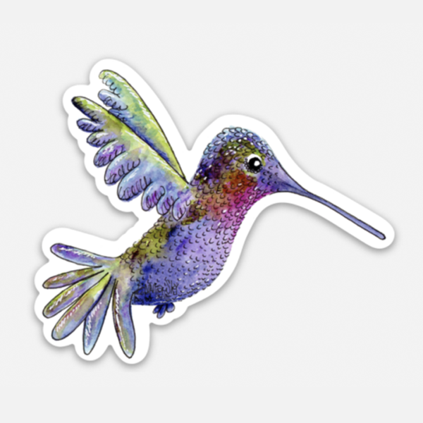 Hummingbird Jewel Vinyl Sticker | Zinnia Sky Studio