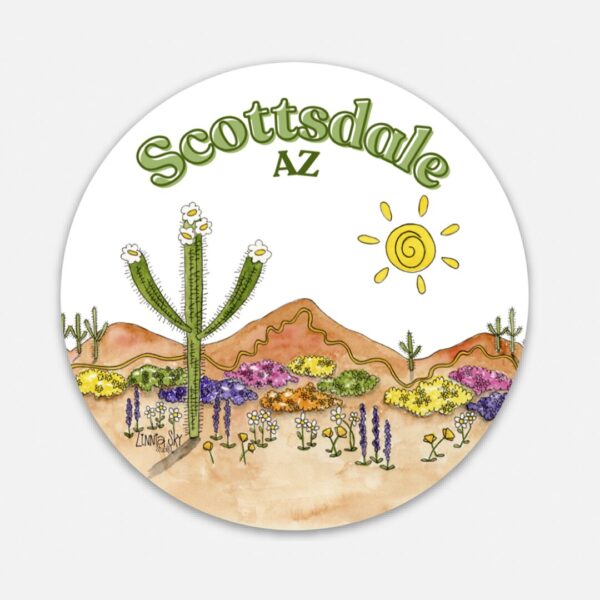 Scottsdale Mountain Flowers Vinyl Sticker | Zinnia Sky Studio