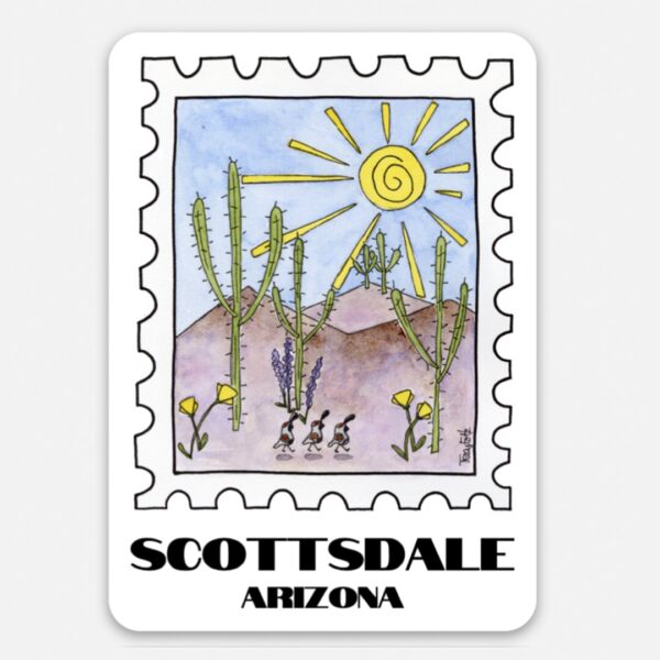 Scottsdale Stamp Vinyl Sticker | Zinnia Sky Studio