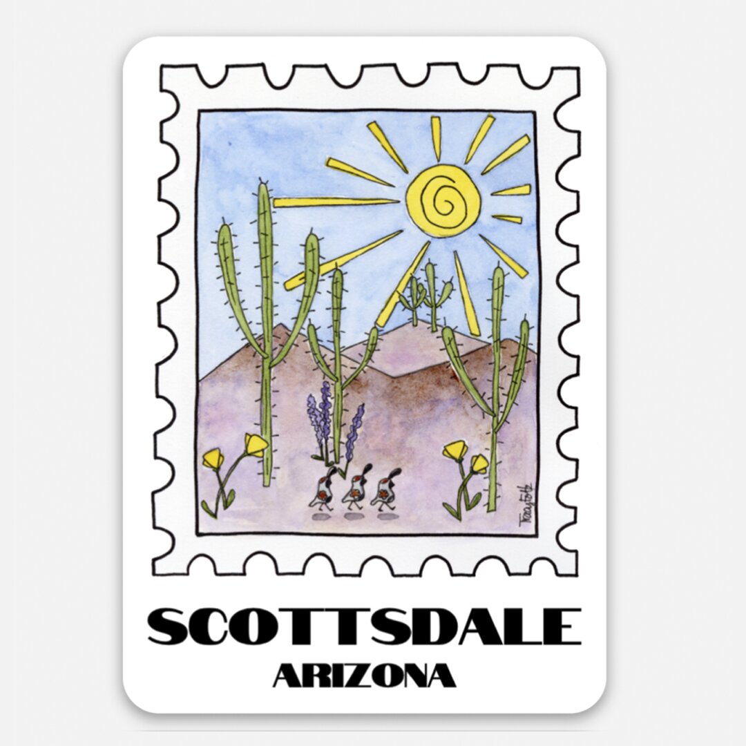 Scottsdale Stamp Vinyl Sticker | Zinnia Sky Studio