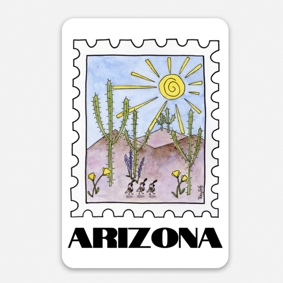 Arizona Stamp Vinyl Sticker | Zinnia Sky Studio