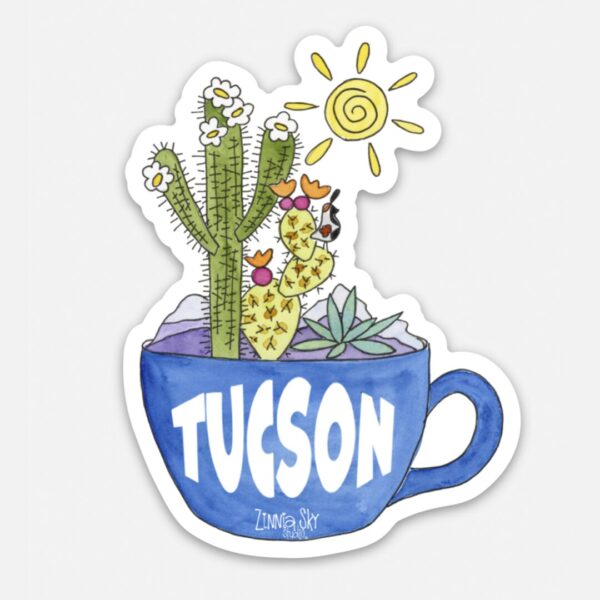 Tucson Coffee Cup Vinyl Sticker | Zinnia Sky Studio