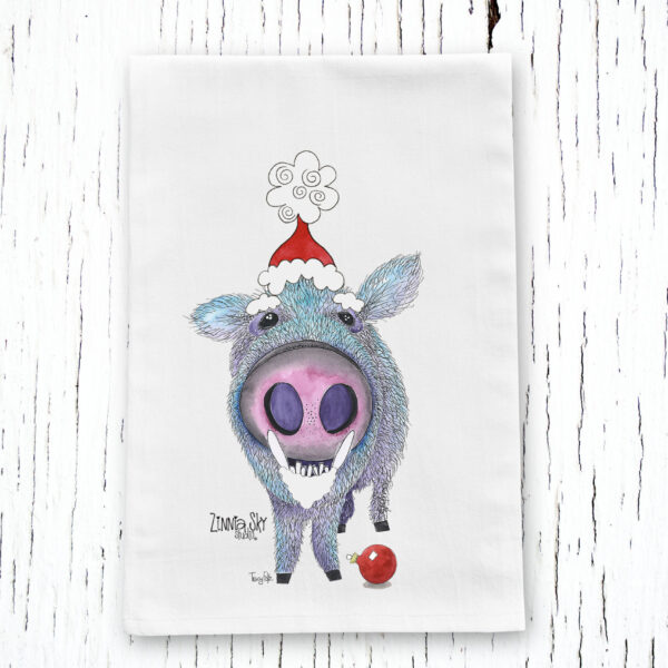 Javelina Santa Tea Towel - Holiday Edition | Zinnia Sky Studio