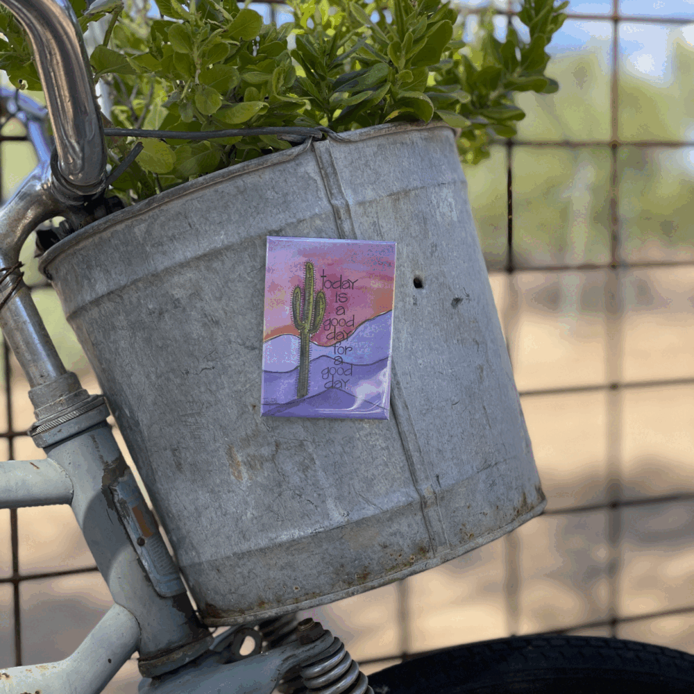 Good Day Colorful Mountains | Hard Magnet โ additional view | Zinnia Sky Studio