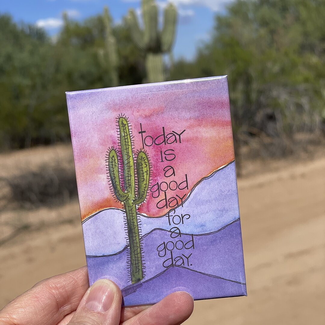 Good Day Colorful Mountains | Hard Magnet โ additional view | Zinnia Sky Studio