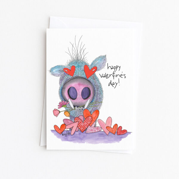 Javelina Blue Love | Valentine's Day Card | Zinnia Sky Studio