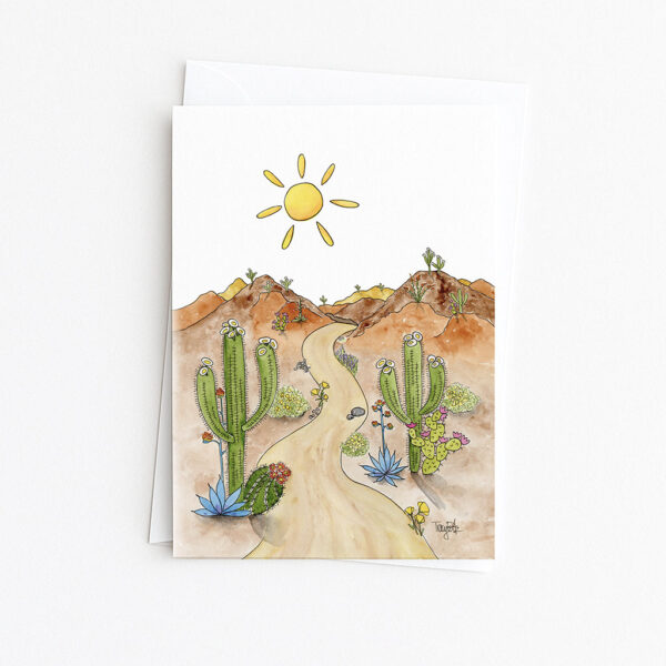 dirt road walking just because card