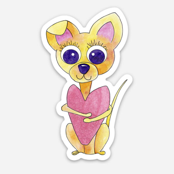 Pika Heart Vinyl Sticker