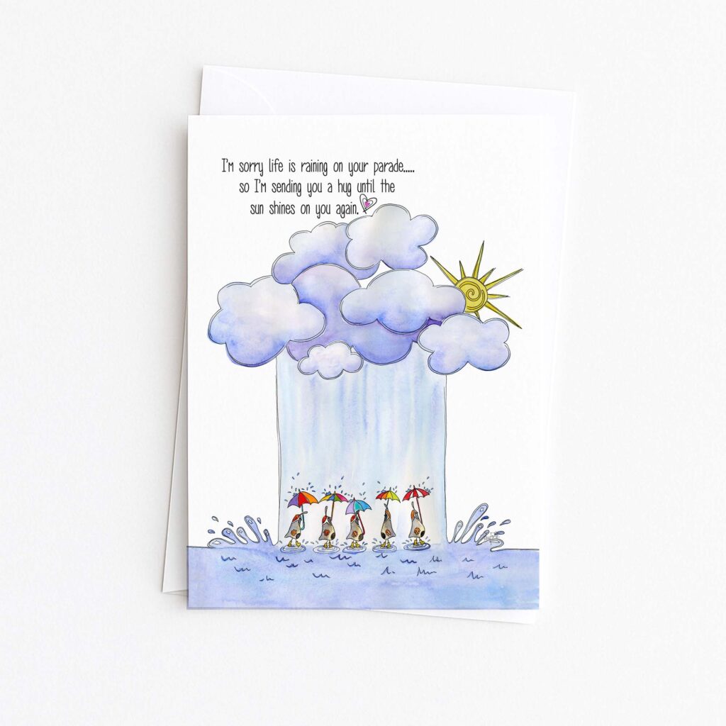 southwest quail umbrellas encouragement card