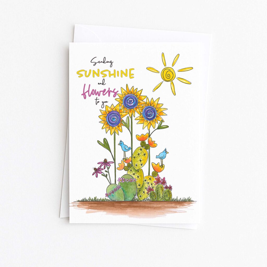 Sunshine and Succulent Flowers Friend card