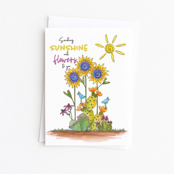 Sunshine and Succulent Flowers Friend card