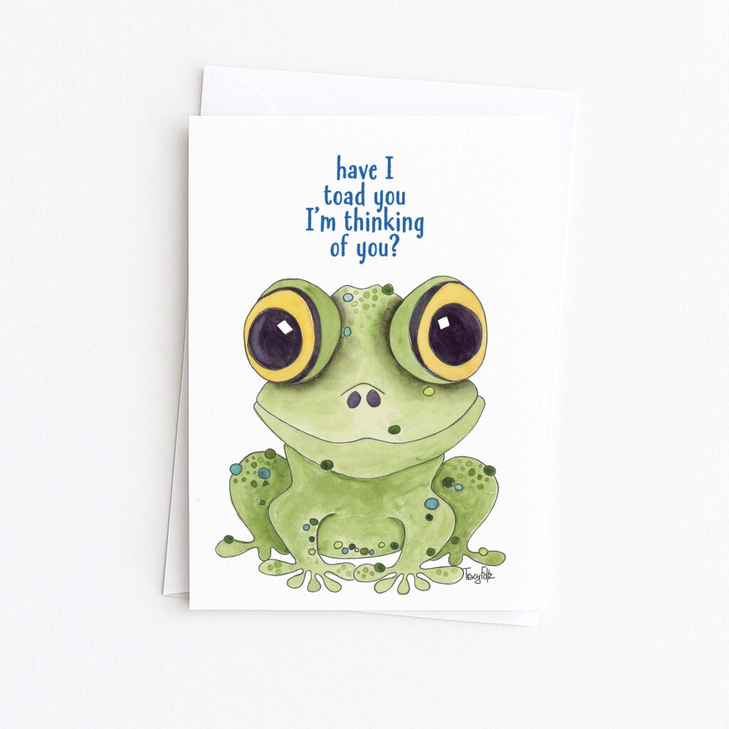 toad green thinking of you card